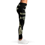 Flying US Dollar Print Women's Leggings