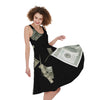 Flying US Dollar Print Women's Sleeveless Dress