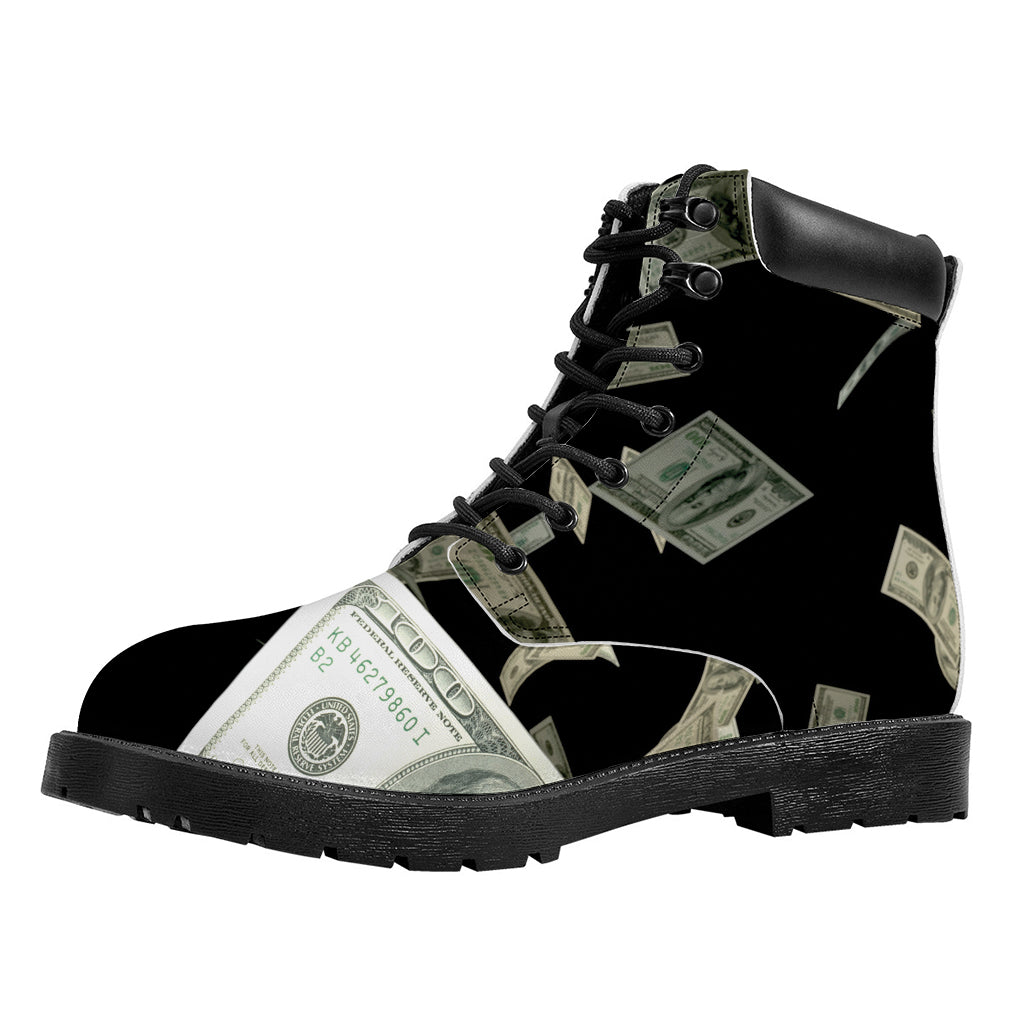 Flying US Dollar Print Work Boots