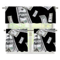 Flying USD Print 3 Piece Kitchen Curtains