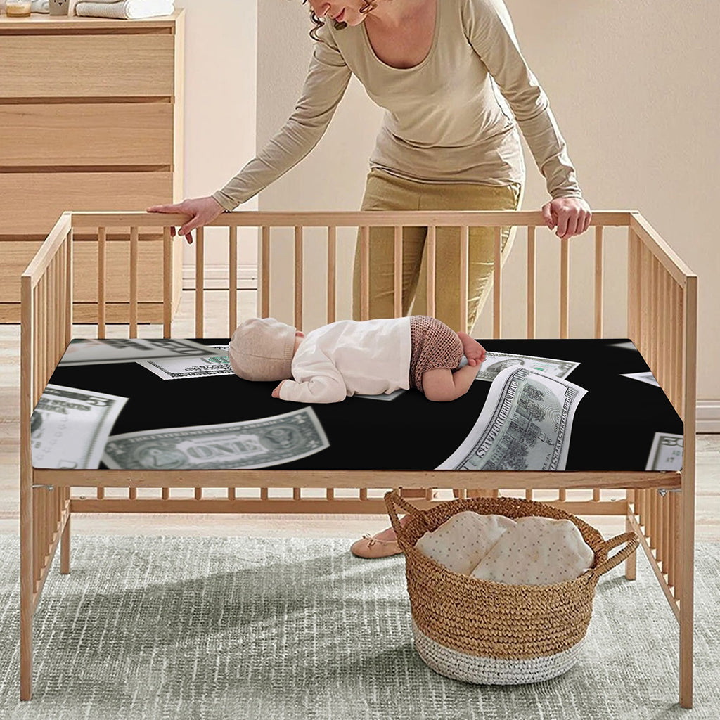 Flying USD Print Baby Crib Sheet