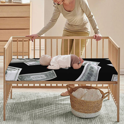 Flying USD Print Baby Crib Sheet