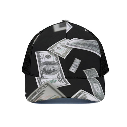 Flying USD Print Black Mesh Trucker Cap