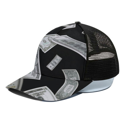 Flying USD Print Black Mesh Trucker Cap