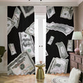 Flying USD Print Dimout Pencil Pleat Curtains