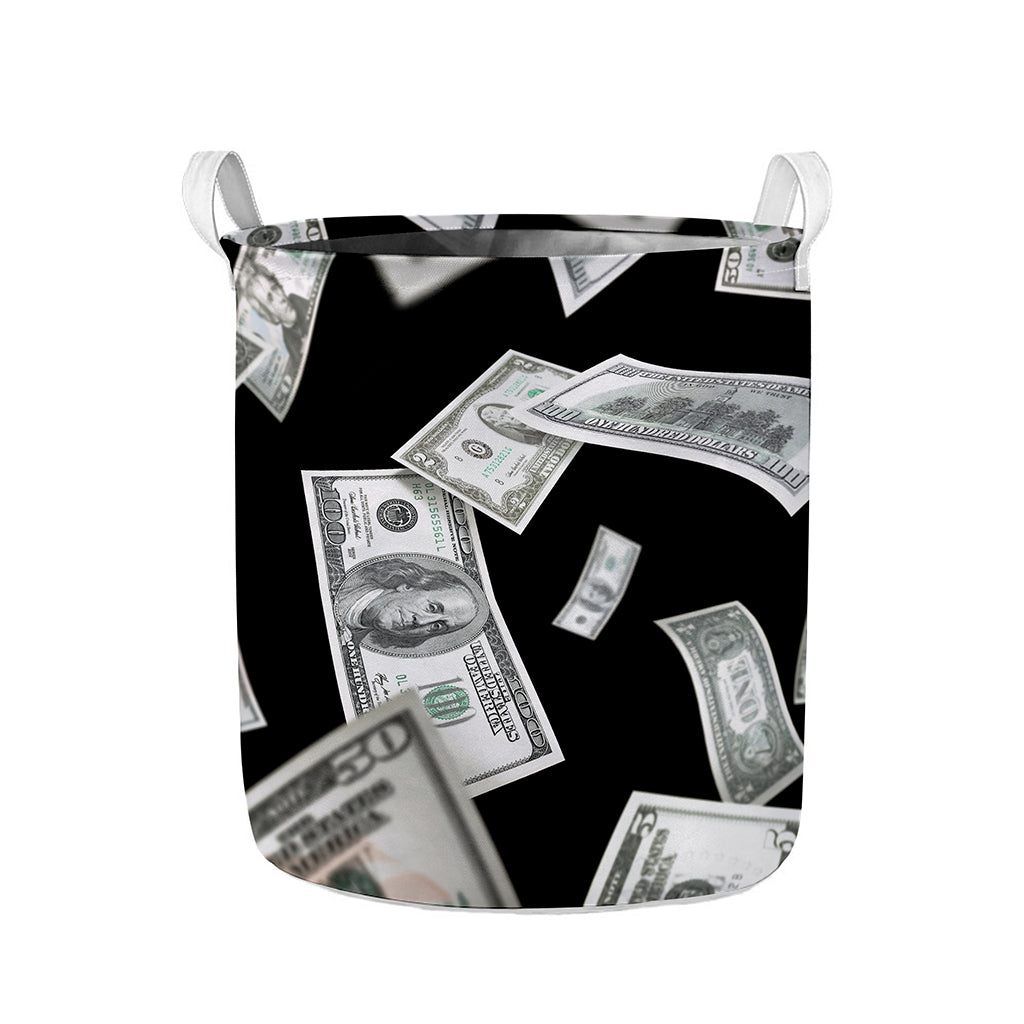 Flying USD Print Collapsible Laundry Basket