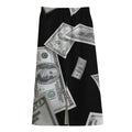 Flying USD Print Cotton Front Slit Maxi Skirt
