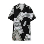 Flying USD Print Cotton Hawaiian Shirt
