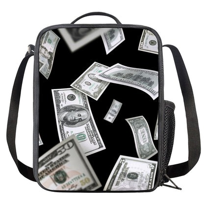 Flying USD Print Crossbody Lunch Bag