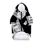 Flying USD Print Dog Zip Up Hoodie