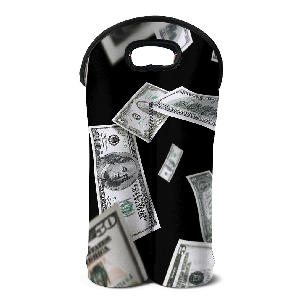 Flying USD Print Double Neoprene Wine Tote