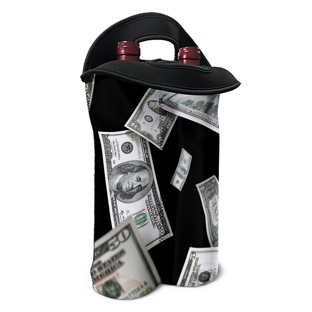 Flying USD Print Double Neoprene Wine Tote