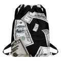 Flying USD Print Drawstring Backpack