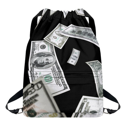 Flying USD Print Drawstring Backpack