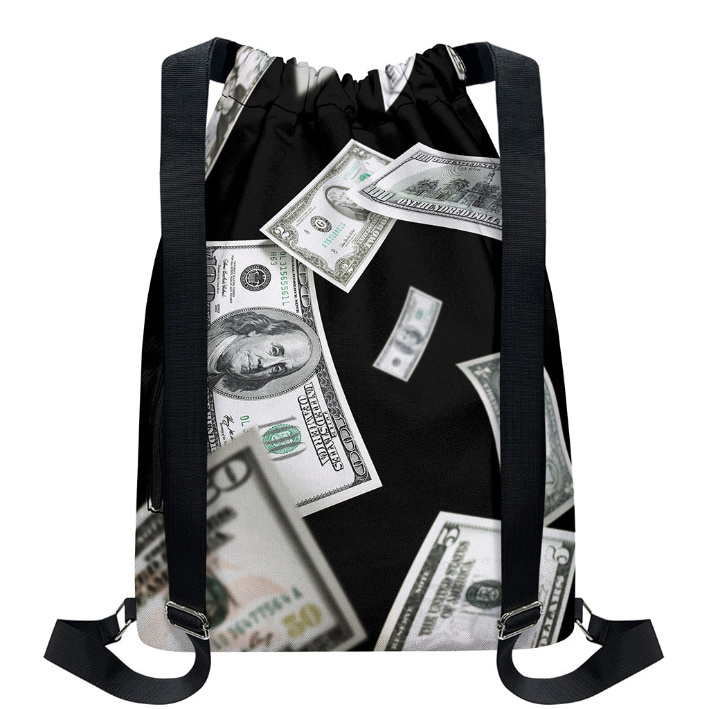Flying USD Print Drawstring Backpack