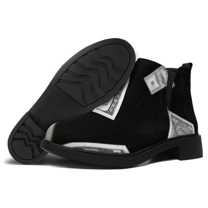 Flying USD Print Flat Ankle Boots