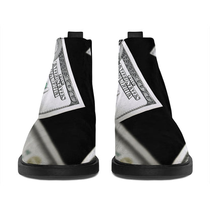 Flying USD Print Flat Ankle Boots