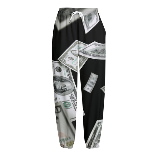 Flying USD Print Fleece Lined Knit Pants