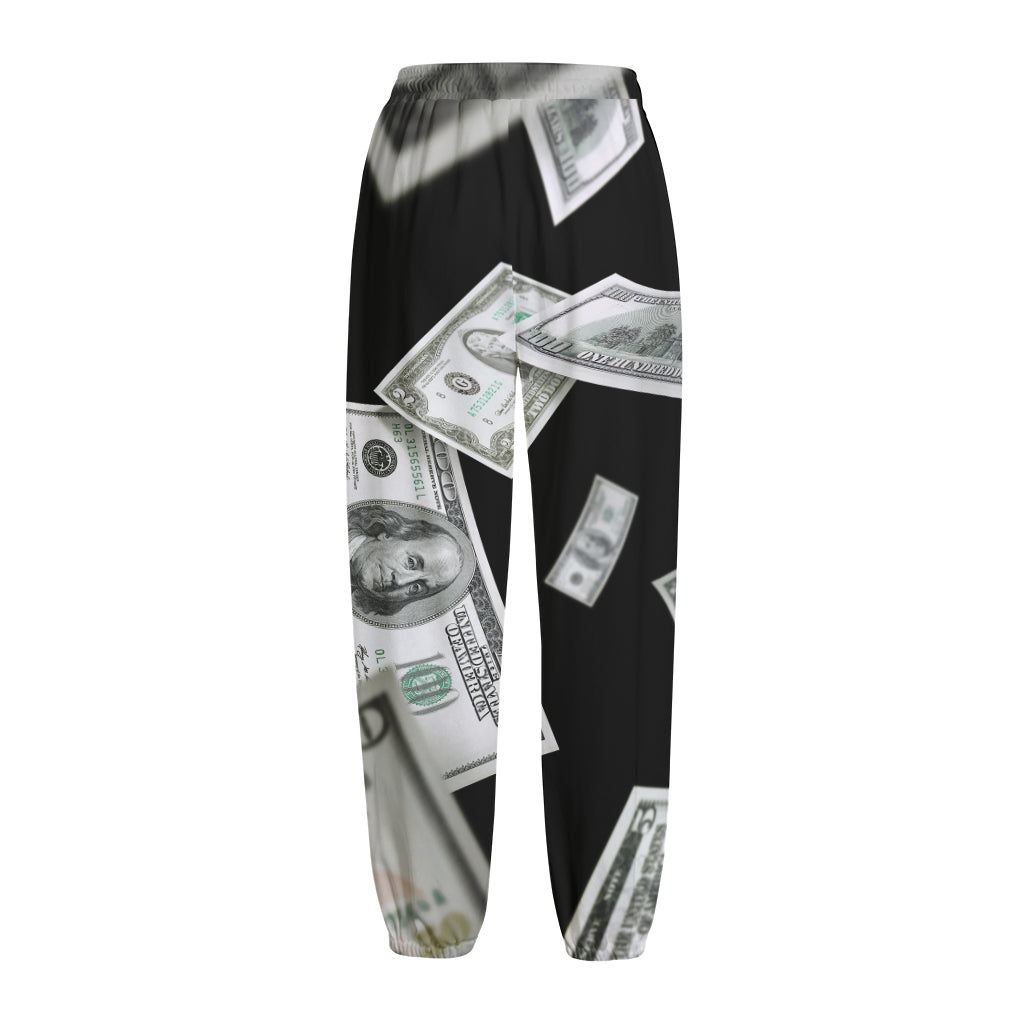 Flying USD Print Fleece Lined Knit Pants