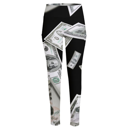 Flying USD Print High-Waisted Pocket Leggings