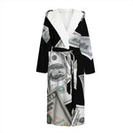 Flying USD Print Hooded Bathrobe