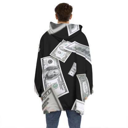 Flying USD Print Hoodie Blanket