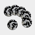 Flying USD Print Leather Coaster Set