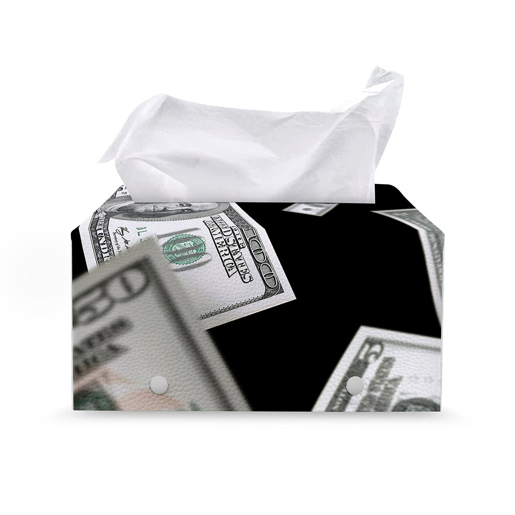 Flying USD Print Leather Tissue Box Cover