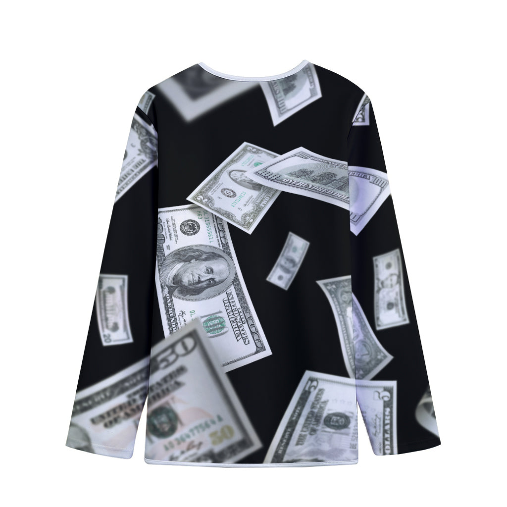 Flying USD Print Long Sleeve Short Coat