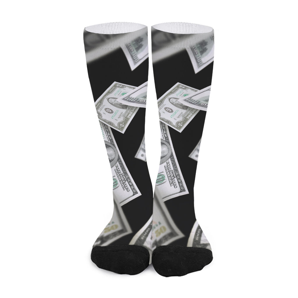 Flying USD Print Long Socks