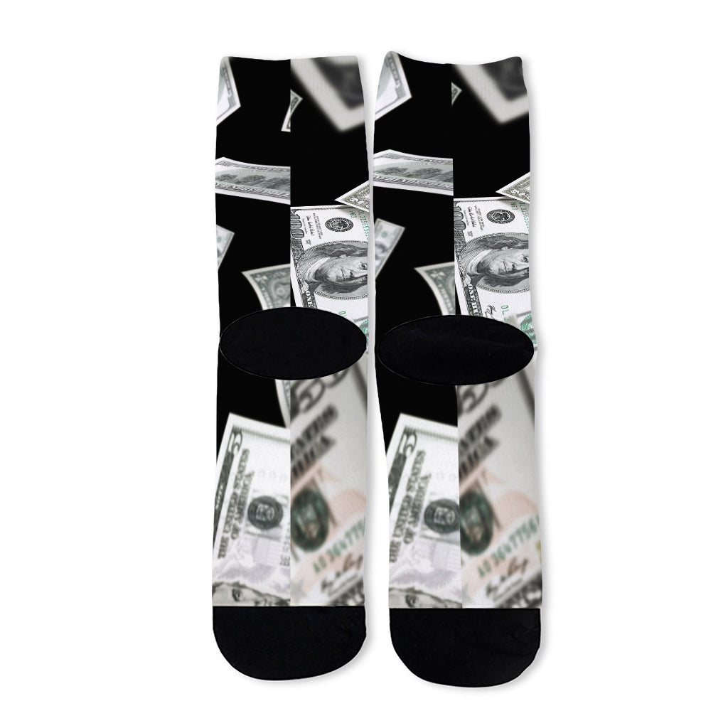 Flying USD Print Long Socks