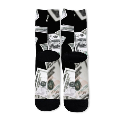 Flying USD Print Long Socks