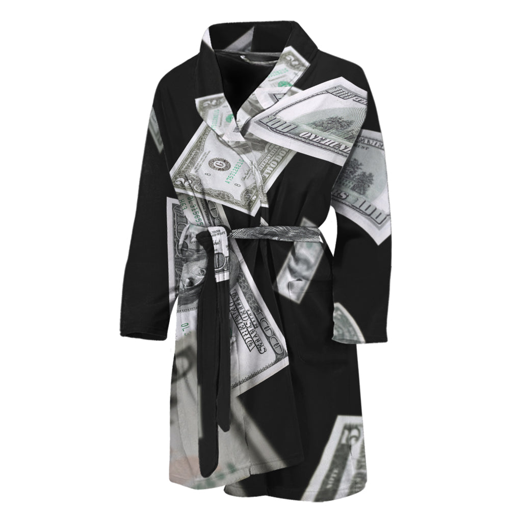 Flying USD Print Men's Bathrobe