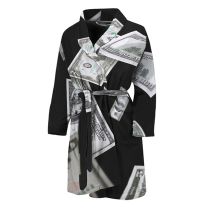 Flying USD Print Men's Bathrobe