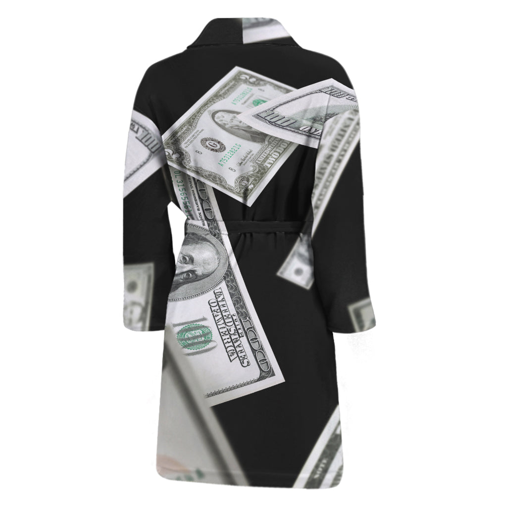 Flying USD Print Men's Bathrobe