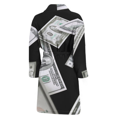 Flying USD Print Men's Bathrobe