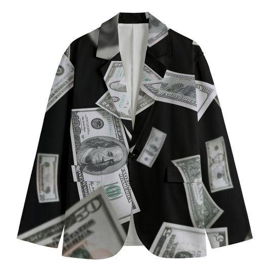 Flying USD Print Men's Blazer