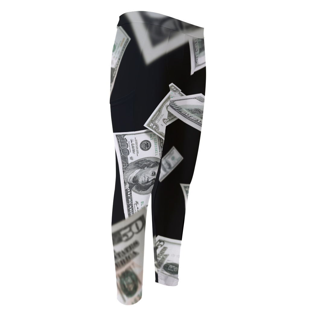 Flying USD Print Men's Compression Pants