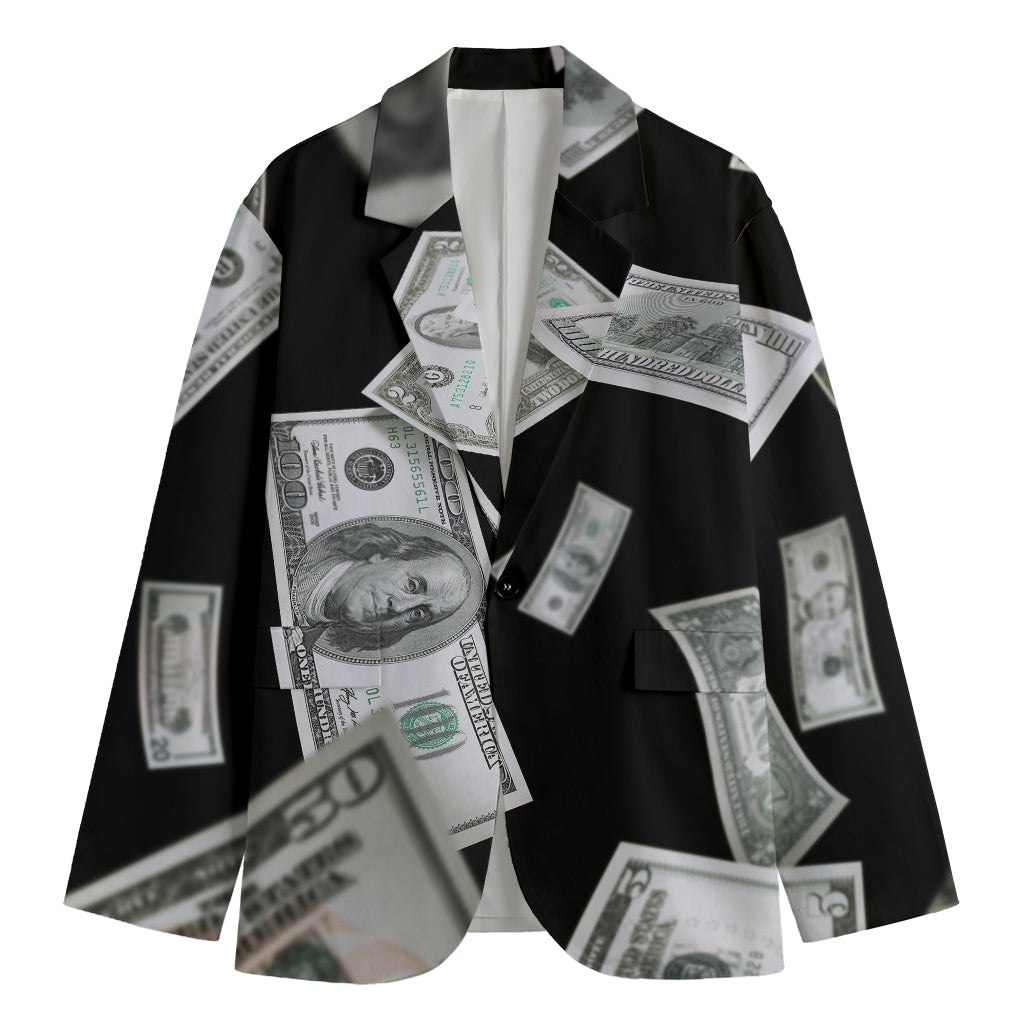 Flying USD Print Men's Cotton Blazer