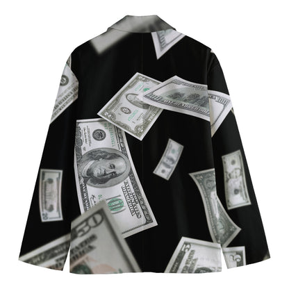 Flying USD Print Men's Cotton Blazer