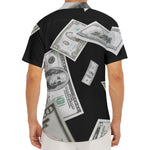 Flying USD Print Men's Deep V-Neck Shirt