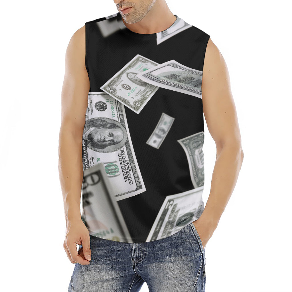 Flying USD Print Men's Fitness Tank Top