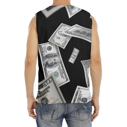 Flying USD Print Men's Fitness Tank Top