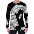 Flying USD Print Men's Long Sleeve T-Shirt