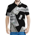 Flying USD Print Men's Polo Shirt