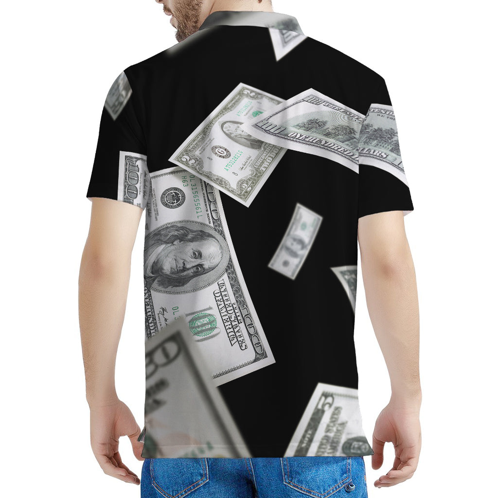 Flying USD Print Men's Polo Shirt