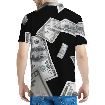 Flying USD Print Men's Polo Shirt