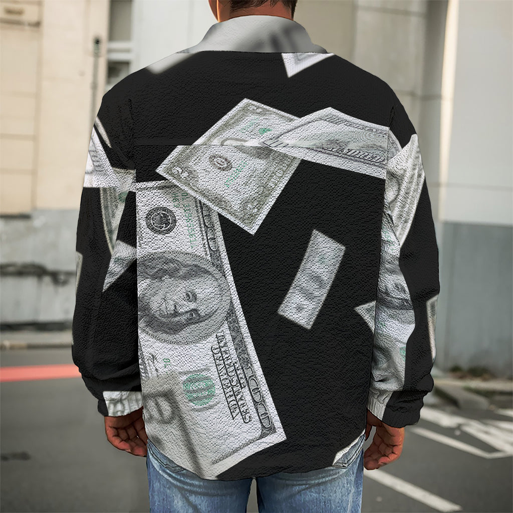 Flying USD Print Men's Shirt Jacket
