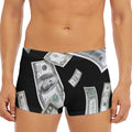 Flying USD Print Men's Short Boxer Briefs