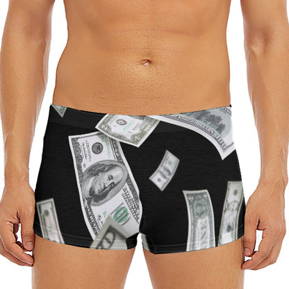 Flying USD Print Men's Short Boxer Briefs